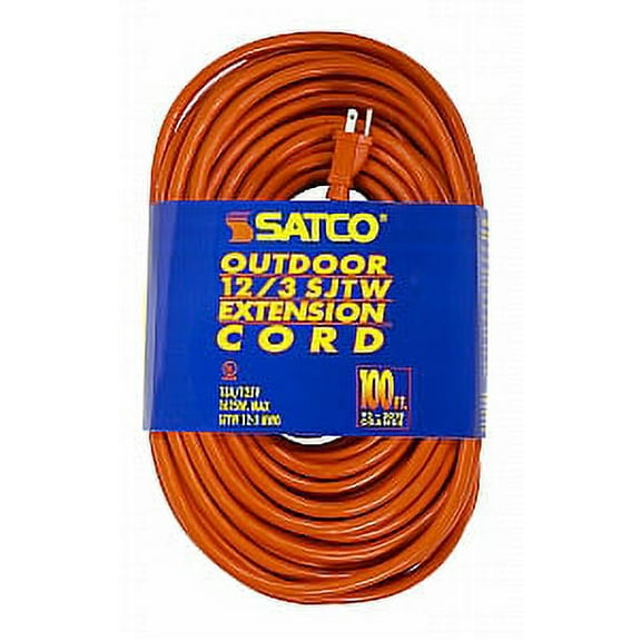 Satco 100 FT Orange Outdoor Extension Cord