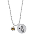 thumbnail image 1 of Delight Jewelry Silvertone Mini Bumble Bee Silvertone Script Initial Disc - G - Charm Necklace, 20"+3", 1 of 4