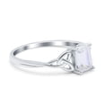 thumbnail image 2 of Simulated Cubic Zirconia Size-8 Emerald Cut Wedding Engagement Ring 925 Sterling Silver, 2 of 7