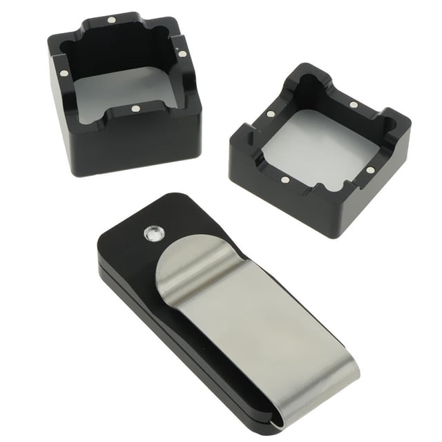 Accesorios de Billar 2 en 1 Funda de Soporte de Tiza Funda de Tapa de Polvo para Herramientas de Billar con Clips Fijos 1/2 Caja de Varilla de Billar Negro Soledad Billiards Chalk Case
