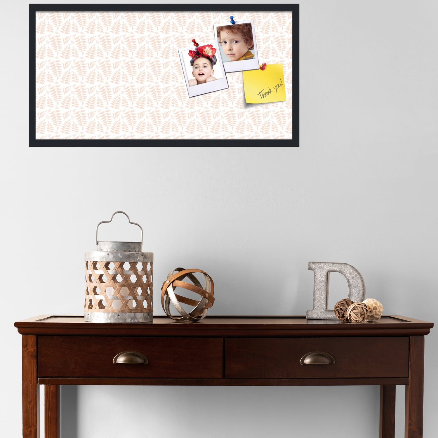 PinPix 36x18 Custom Cork Bulletin Board Fern Lt Natural Poster Board Has a Fabric Style Canvas Finish, Framed in Fern Lt Natural, by ArtToFrames (PinPix-1582)