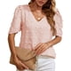thumbnail image 1 of Camisa de manga abombada de verano para mujer, Top de manga corta con cuello en V, blusa de verano para mujer para trabajar, 1 of 5
