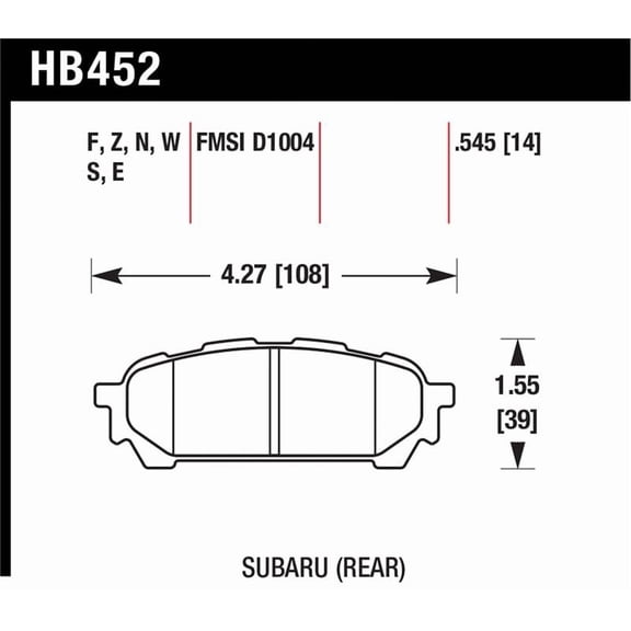 Hawk 2006-2006 Saab 9-2X 2.5i HPS 5.0 Rear Brake Pads