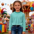 thumbnail image 5 of BJUTIR Boys T Shirts Long Sleeve Graphic Tee With Stripes And Print For Casual Comfort Basic Top Size 7-8 Years, 5 of 6