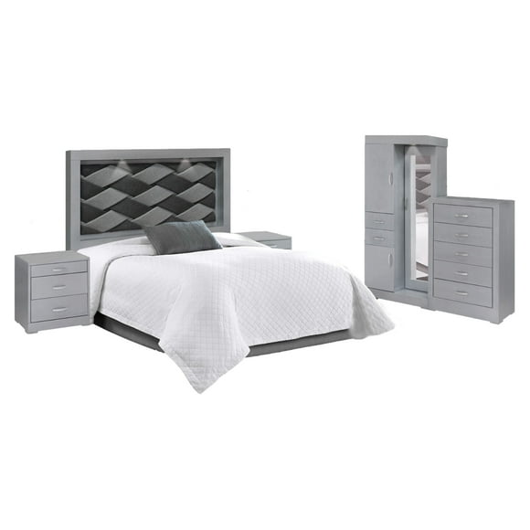 Recamara King Size Kessa Muebles Ozuela Gris