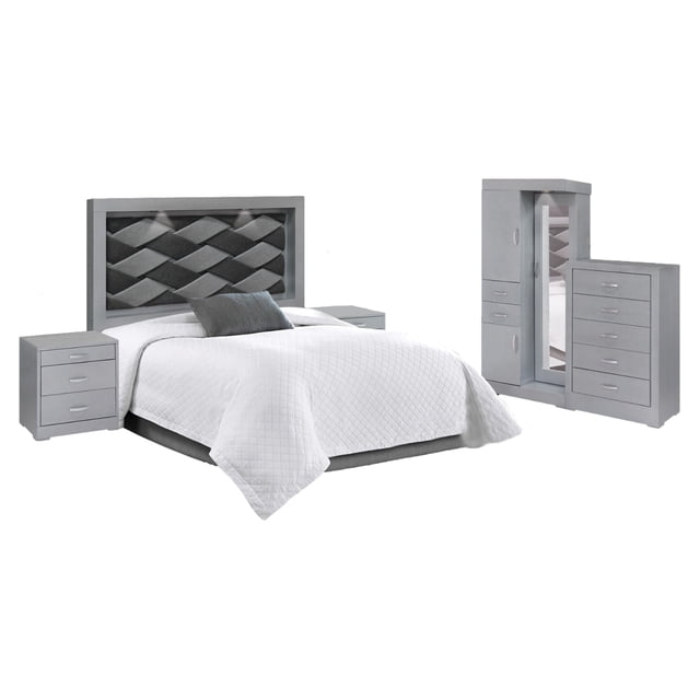 Recamara King Size Kessa Muebles Ozuela Gris