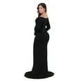 thumbnail image 5 of JustVH Maternity Dress for Photography Long Sleeve V Neck Slim Fit Pregnancy Dress for Photoshoot, 5 of 5