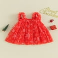thumbnail image 3 of AMERTEER Robe de Noël Sans Manches en Tulle Imprimé Père Noël pour Bébé Fille, 3 of 7