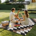 thumbnail image 4 of Outdoor Rug 5x7 ft Rustic Boho Waterproof Outdoor Patio Rug Mat Non Slip Outside Area Rugs Carpet for RV,Camping,Porch,Deck,Pool,Balconybackyard,Southwestern Aztec Tribal Wood Texture Brown, 4 of 9