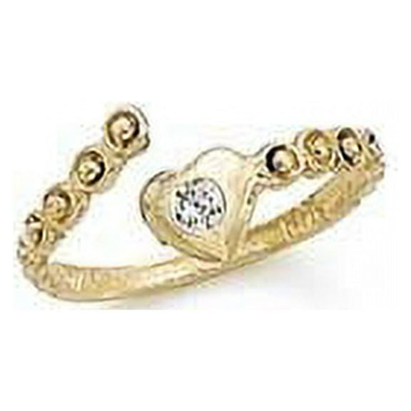14k Yellow Gold Heart Cubic Zirconia Toe Ring