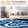 thumbnail image 2 of ODIKA 4'x6' Machine Washable Non-Slip Area Rug, Flowing Wave Abstract Contemporary High Traffic Rug with Pad, Blue, 487578, 2 of 8