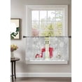 thumbnail image 2 of Christmas Snowman Sheer Curtains 45 Inch Long 2 Panels, Xmas Ball Grey Winter Snowflake Scenery Light Filtering Rod Pocket Semi Sheer Curtains, Sheer Voile Drapes for Living Room Bedroom, 52"x45", 2 of 5