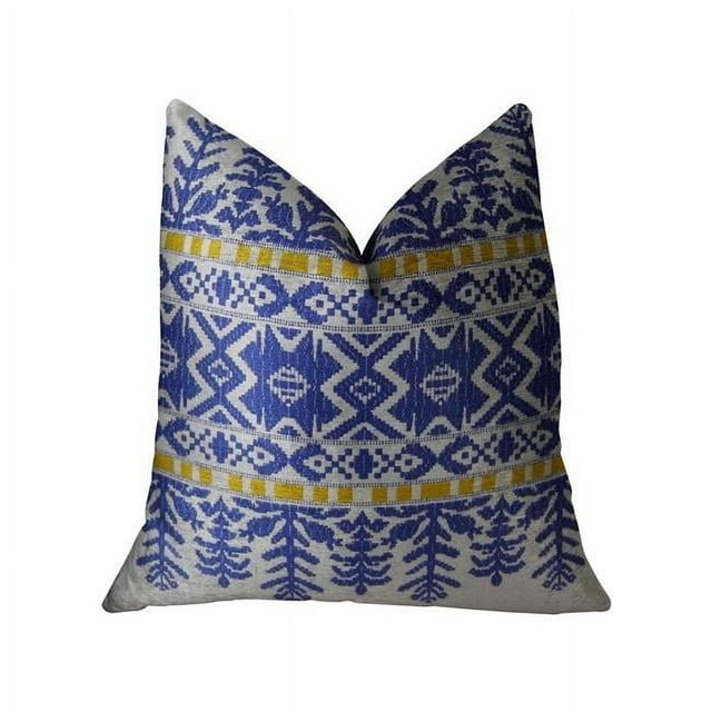 Plutus PBRAZ071-1220-DP Splendid Aztec Blue & White Handmade Luxury Pillow, 12 x 20 in.