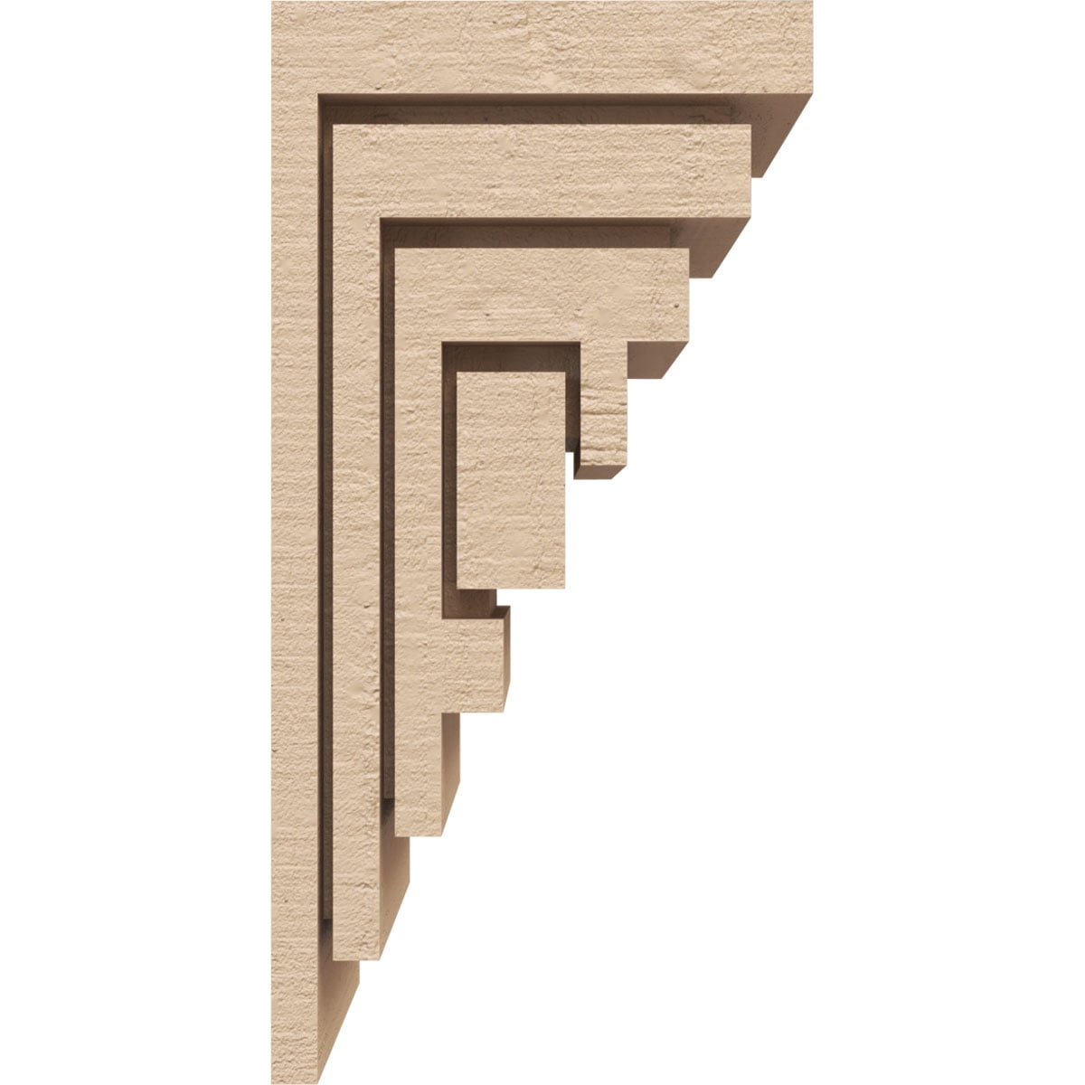 4"W x 4"D x 8"H Wide Landon Rough Cedar Woodgrain TimberThane Corbel, Primed Tan