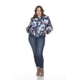 thumbnail image 2 of White Mark Women's Plus Size Floral Bomber Jacket, 2 of 5
