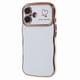 thumbnail image 1 of For iPhone 16 Plus Case Love Hearts TPU Phone Cover Curly Wave Frame Large Window - Ivory White, 1 of 5