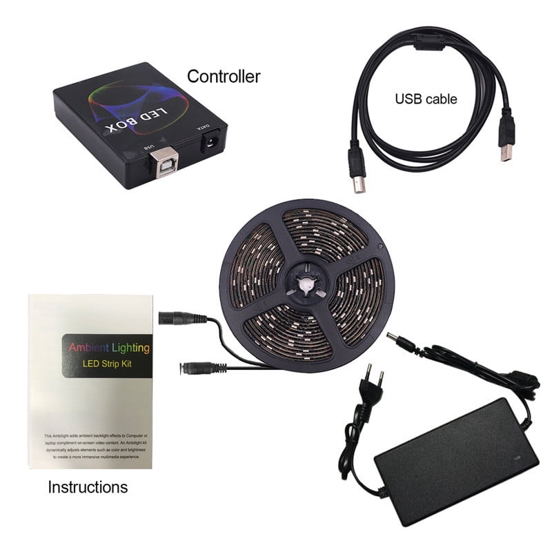 Monitor Computer LCD Screen Overflow Color Sync Light Belt 60lights AU