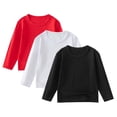 thumbnail image 1 of dmqupv Chemises pour Bébé Garçon 3 Pcs Chemise à Manches Longues pour Garçons Chemise Confortable et Douce de Couleur Unie à Col Rond pour Garçons et Filles Rouge Melon D\'eau, Taille pour 6-7 Ans, 1 of 8