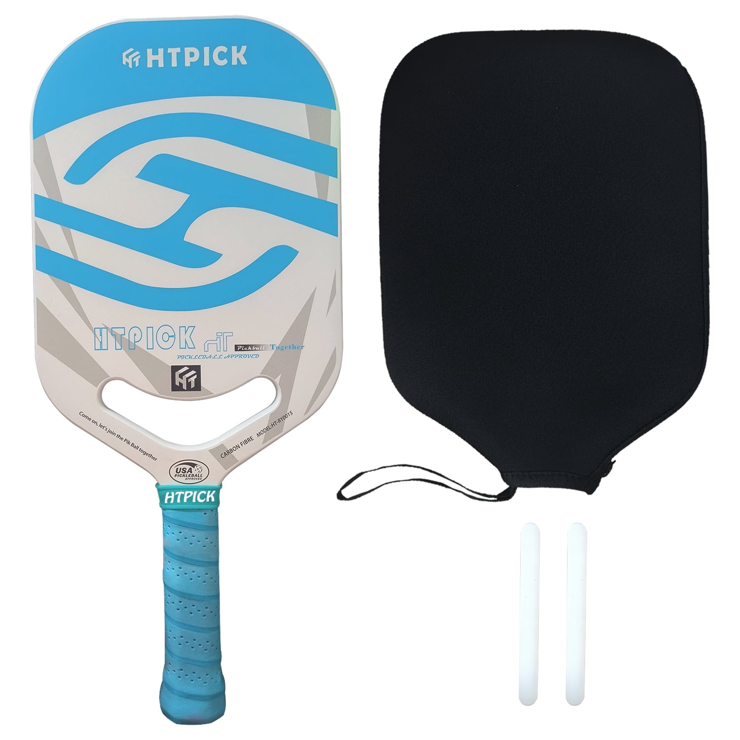 HTPICK Thermoformed Pickleball Paddle - T700 Carbon Fiber Surface, 16mm Honeycomb Core, Blue, USAPA Approved