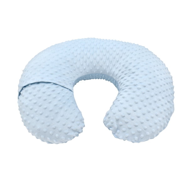 Funda de almohada para lactancia de bebé, ultra suave, en forma de U, cómoda y lavable, color azul cielo