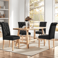 thumbnail image 3 of Yaheetech Set of 2 Classic Fabric Upholstered Tufted Dining Chairs for Home and Restaurants, Black, 3 of 9