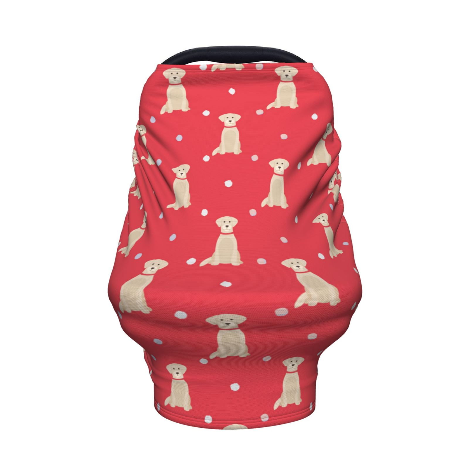 Fotbe Labrador Retriever Dog Pattern Car Seat Covers for Babies, Nursing Breastfeeding Cover Infant Carseat Canopy, Soft Stretchy Carrier Cover