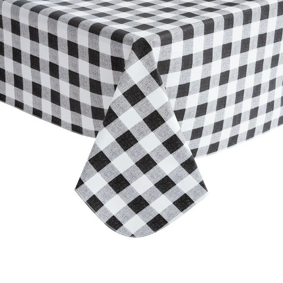 RAY STAR 52x70in Rectangle Vinyl Christmas Tablecloth 100% Waterproof Oil Proof PVC Xmas Decorative Table Cloth