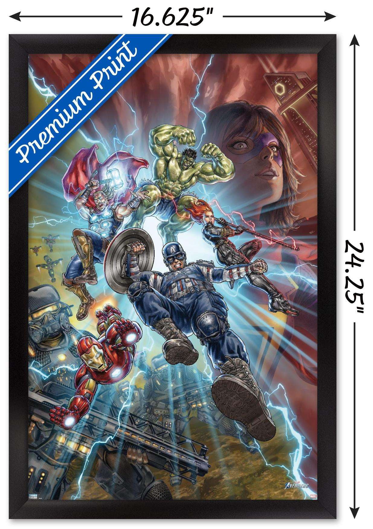 Marvel's Avengers - Battle Wall Poster, 14.725" x 22.375", Framed
