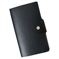 HOMEMAXS Professional Pocket Notebook for Writing in Black Imitation Leather Lightweight and Compact 5 x 3.5 inches