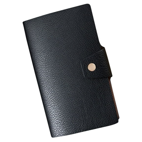 HOMEMAXS Professional Pocket Notebook for Writing in Black Imitation Leather Lightweight and Compact 5 x 3.5 inches
