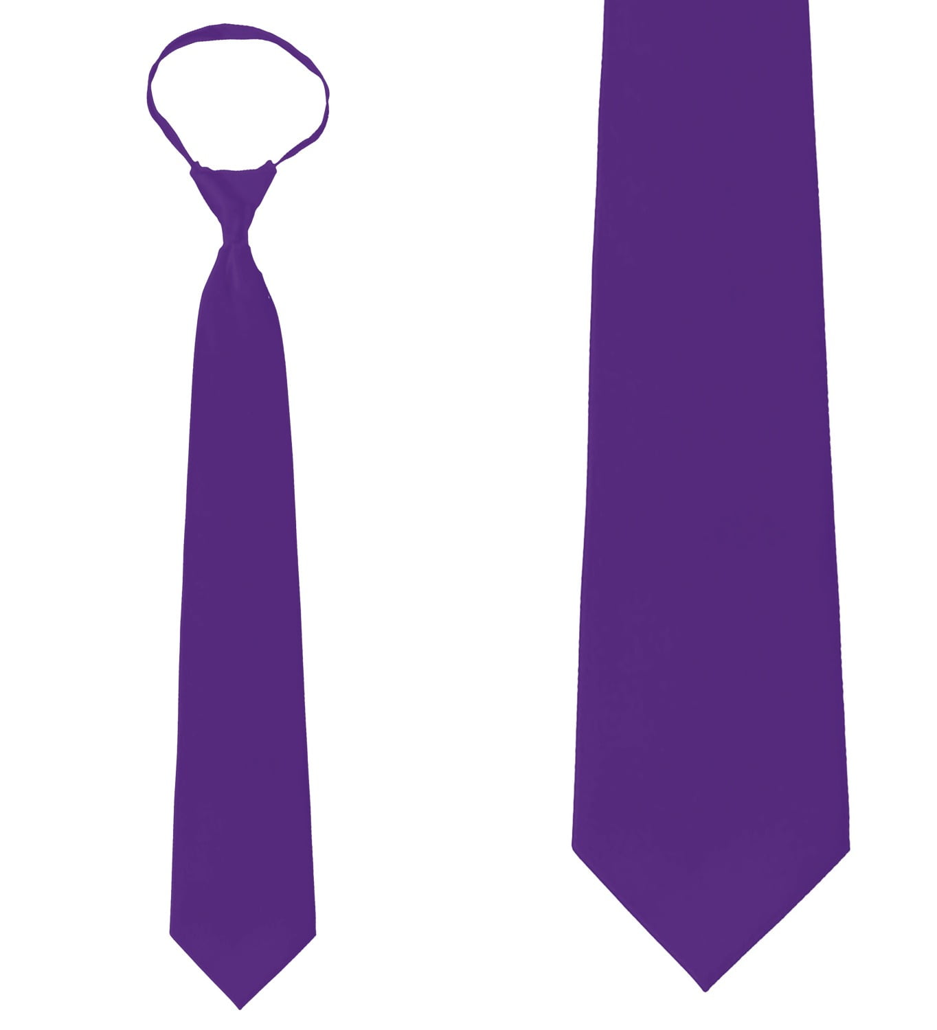Solid Purple Zipper Tie Mens PreTied Necktie…