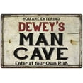 thumbnail image 1 of DEWEY'S Man Cave Sign Rustic Garage Decor Gift 8x12 Metal 108120035437, 1 of 1