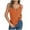 Orange, variant on Women's Round D Neck Sleeveless Knitted Slim Fit Casual Open Navel Vest