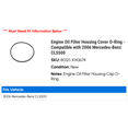 thumbnail image 2 of Engine Oil Filter Housing Cover O-Ring - Compatible with 2006 Mercedes-Benz CLS500, 2 of 2