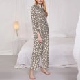 thumbnail image 3 of Honeii Cute Rabbit print Women's Pajama Sets Long Sleeve Button Down Sleepwear Nightwear Soft Pjs Lounge Sets-Medium, 3 of 7