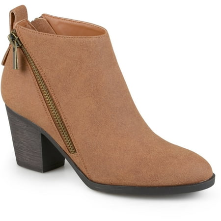 - Women's High Heeled Zippered Chunky Heel Ankle Booties