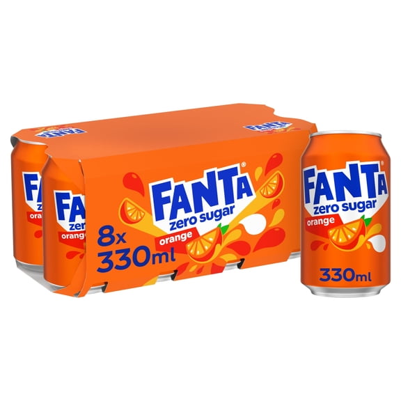 Fanta Zero Orange 8x330ml, Imported from Britain