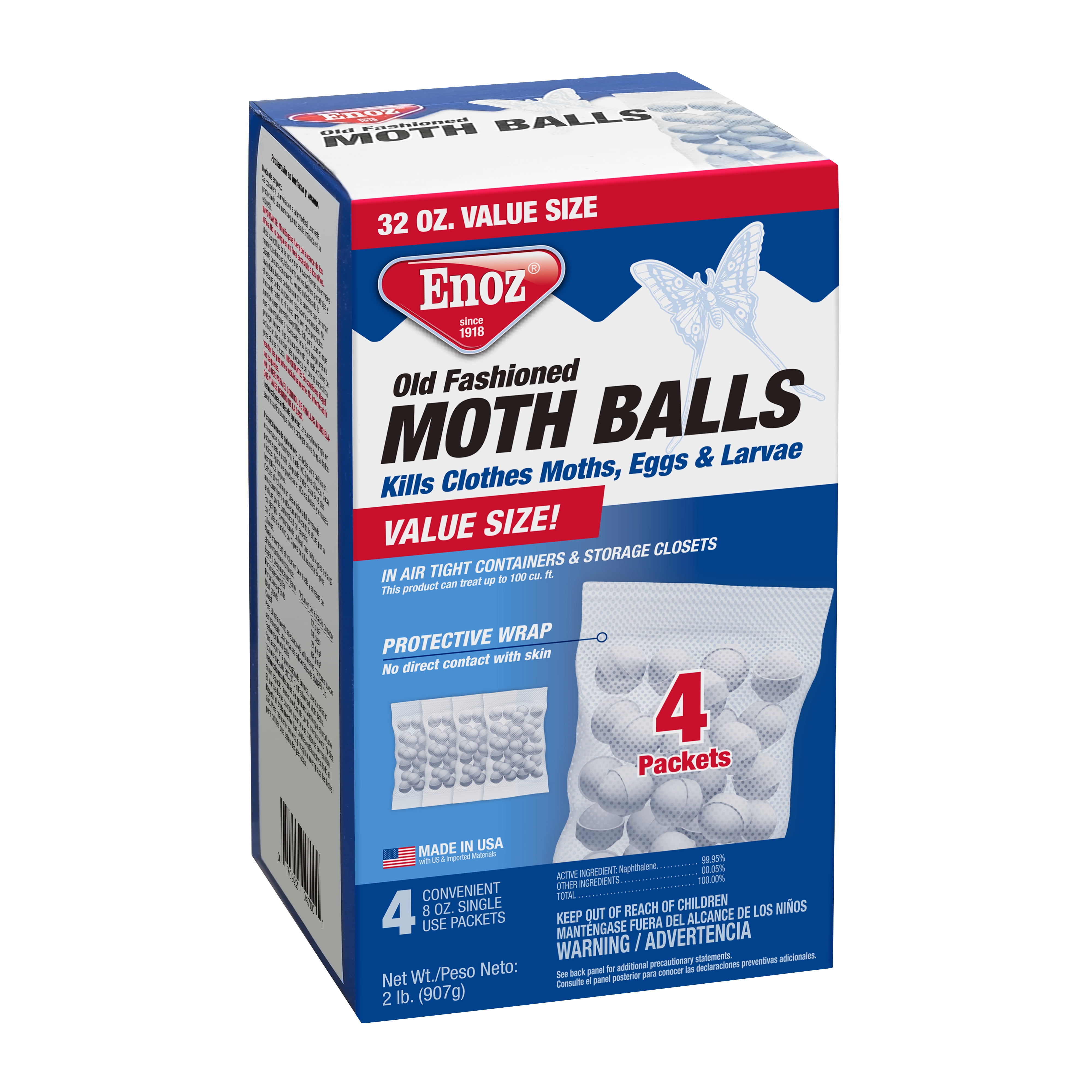 Enoz Original Moth Balls, 4 oz Each, 4 Pack by Enoz - DIY Tool Supply
