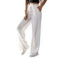 thumbnail image 4 of Hibeli Womens Wide Leg Sweatpants Elastic Drawstring Waist Solid Pants with Pockets, 4 of 5