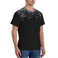 thumbnail image 4 of Yiaed Silver Glitter1 Print Mens Short Sleeve Tight Fit T-Shirt, Crewneck Casual Tee-3X-Large, 4 of 5