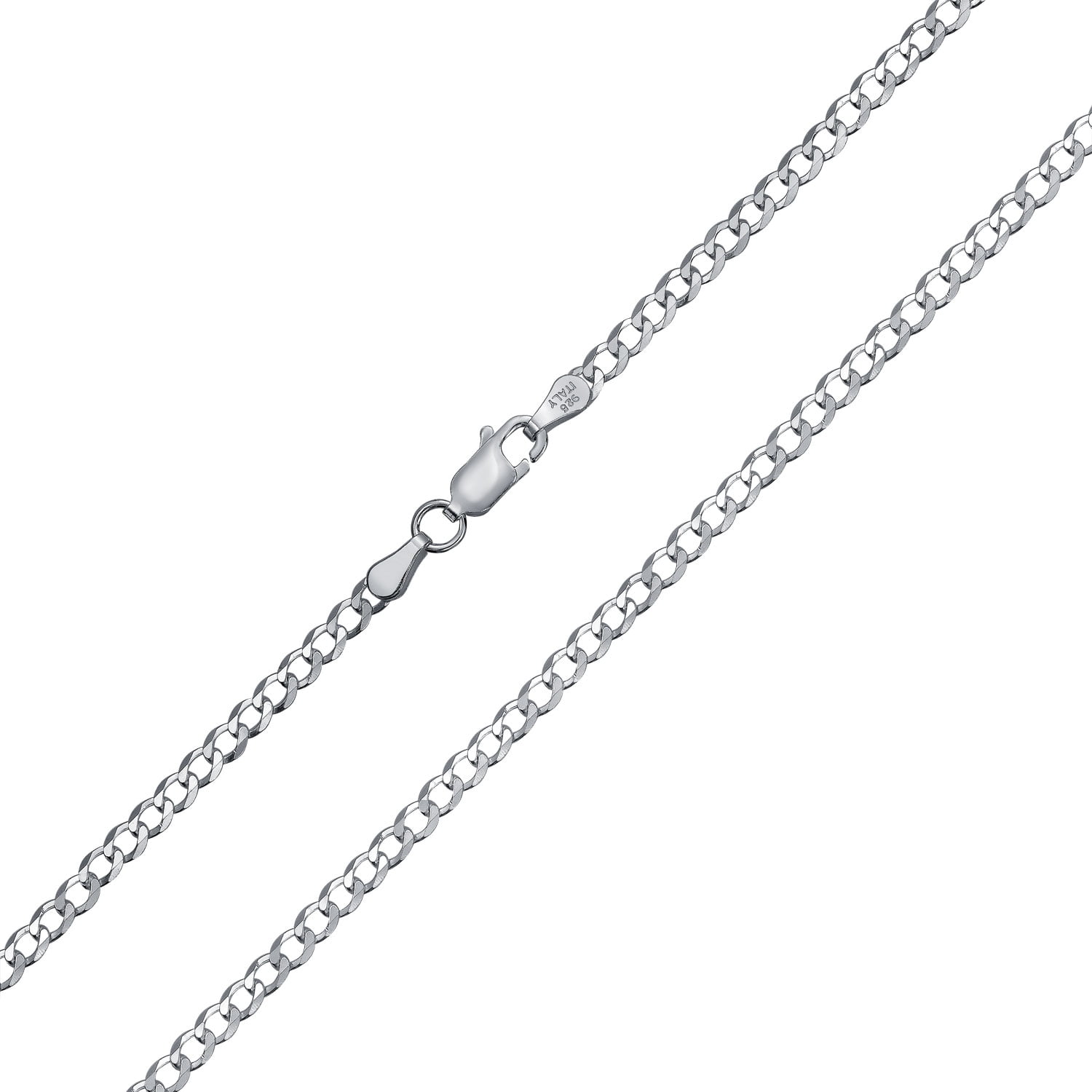 GENUINE SOLID 925 STERLING SILVER CURB CHAIN NECKLACE ALL INCH SIZES MEN WOMEN