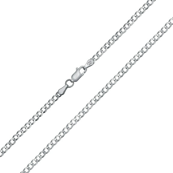 Bling Jewelry Mens Men's Sterling Silver Franco or Miami Cuban Chain Necklace 3-9MM