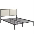 thumbnail image 3 of Modway Della King Fabric Panel Metal Bed in Brown and Beige, 3 of 5