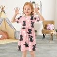 thumbnail image 5 of Girls Short Sleeve A-Line Dress Black Cat Wearing A Witch Hat Play Dress Sizes 4T, 5 of 8