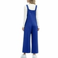 thumbnail image 5 of Weekly Prime, JURANMO Jumpsuits for Women Loose Wide Leg Bib Overalls Solid Casual Long Rompers Summer Casual One Piece Pants with Pockets Vacation Outfits Blue XL, 5 of 9