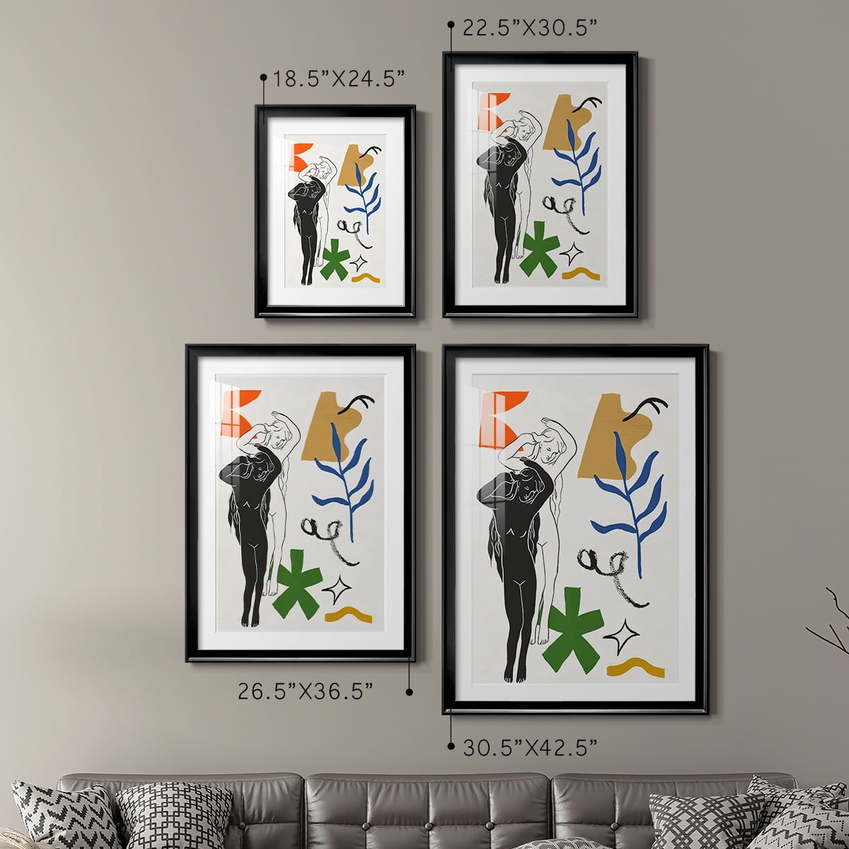Wexford Home Starry Venus I Premium Framed Print, 30.5" x 42.5" - Ready to Hang, Black (Set of 2)