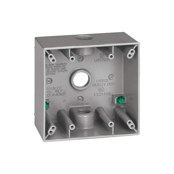 Enchufe eléctrico metálico Sigma 14352, resistente a la intemperie, 2 canales