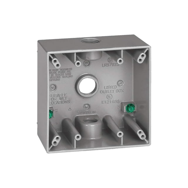 Enchufe eléctrico metálico Sigma 14352, resistente a la intemperie, 2 canales