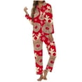 thumbnail image 1 of YTIANH Ensemble de Pyjama de Noël pour Femmes Motif Renne Manches Longues B,L, 1 of 4
