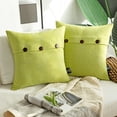 thumbnail image 6 of Phantoscope Farmhouse Triple Button Linen Decorative Throw Pillow, Sage Green, 18" x 18", 2 Pack, 6 of 10